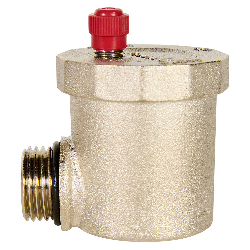 Воздухоотводчик автоматический 1/2" НР верт. выпуск, угловое подключение, никелированный / Rommer фото на multiBOX