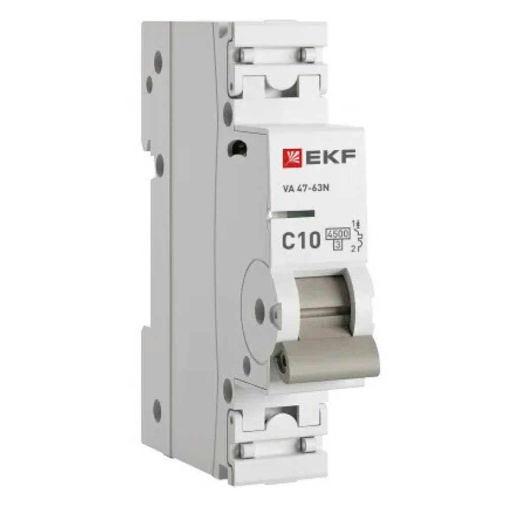 Автоматический выключатель PROXIMA 1P 10А (C) 4,5кА ВА 47-63N / EKF фото на multiBOX