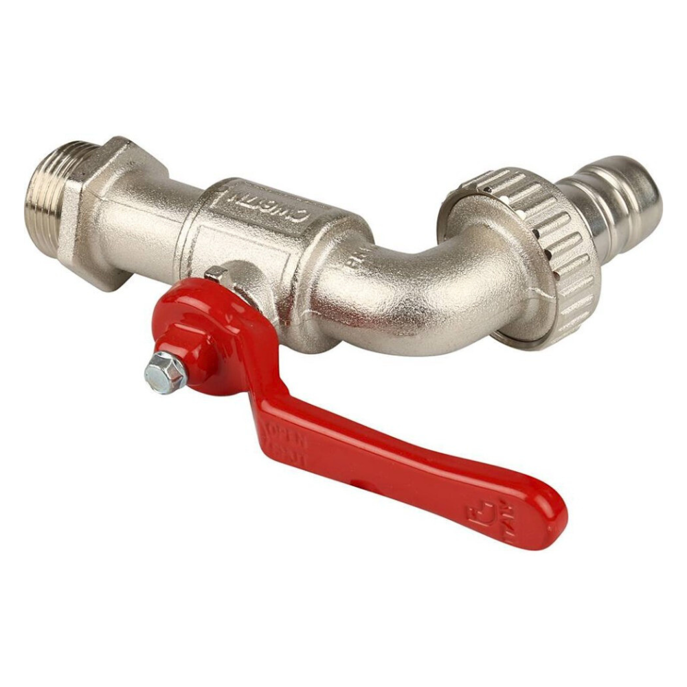 Кран шаровый сливной 166, 3/4" НР с латунным штуцером, ручка рычаг / Itap фото на multiBOX