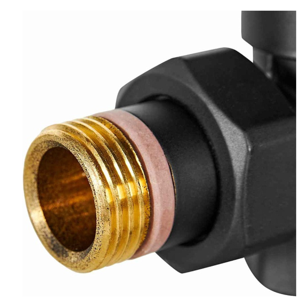 Запорно-балансировочный клапан DESIGN 1/2" черный, угловой / Stout фото на multiBOX