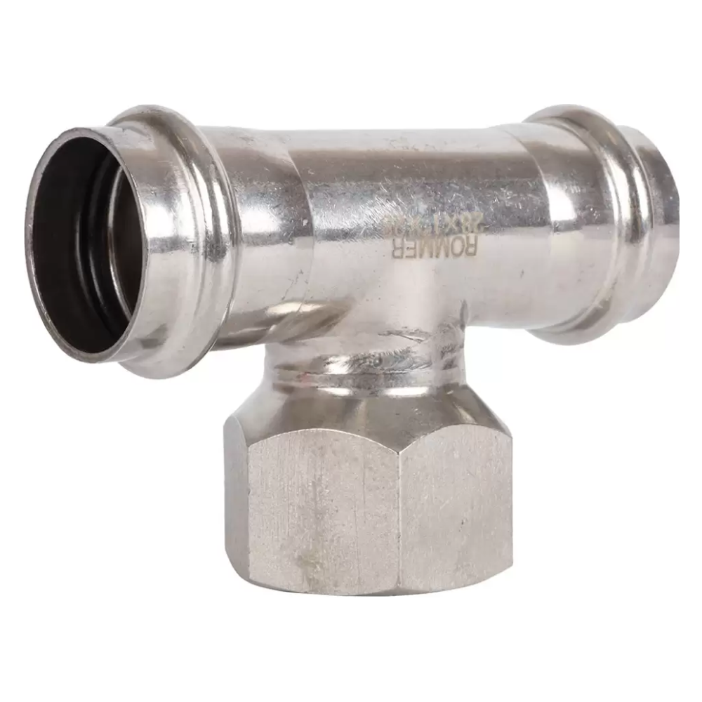 Тройник-переходник ВПр-ВР 28х1" из нерж. стали прессовой / Rommer фото на multiBOX