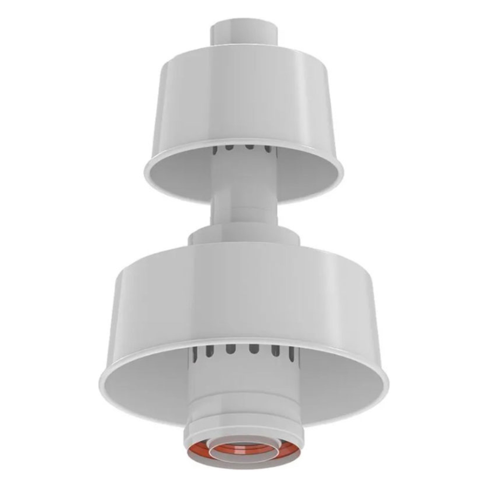 Оголовок с ветрозащитой конденсационный D80/125 PPR вертикальный / Rommer фото на multiBOX