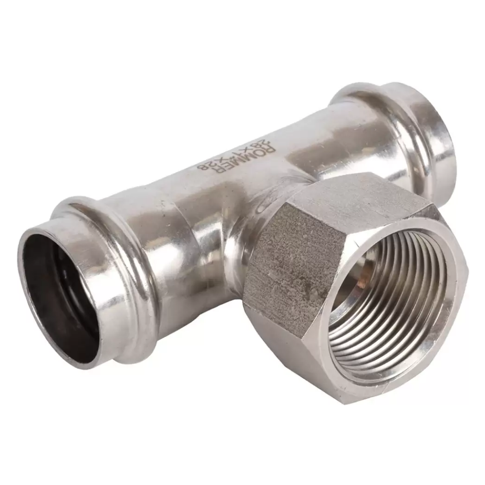 Тройник-переходник ВПр-ВР 28х1" из нерж. стали прессовой / Rommer фото на multiBOX