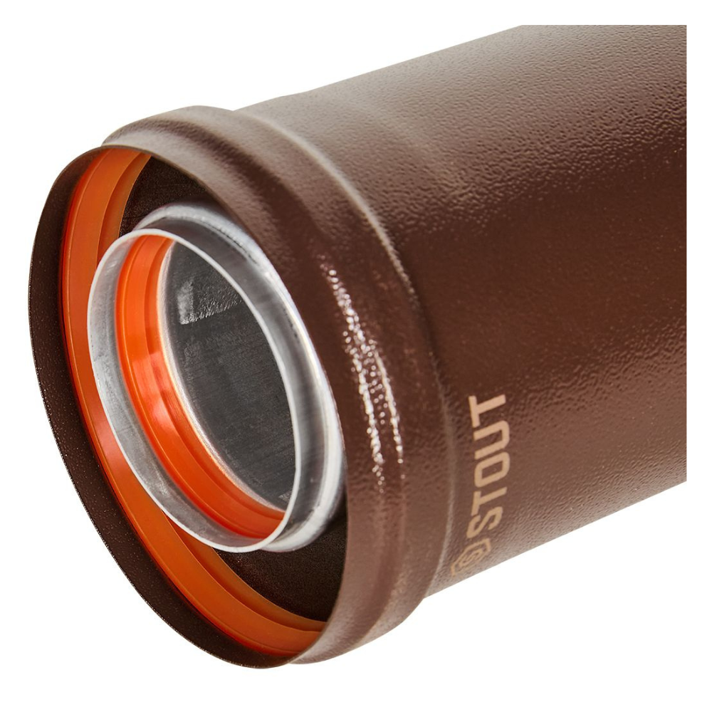 Удлинитель D60/100 п-м L500 мм, коричневый, традиционный / Stout фото на multiBOX