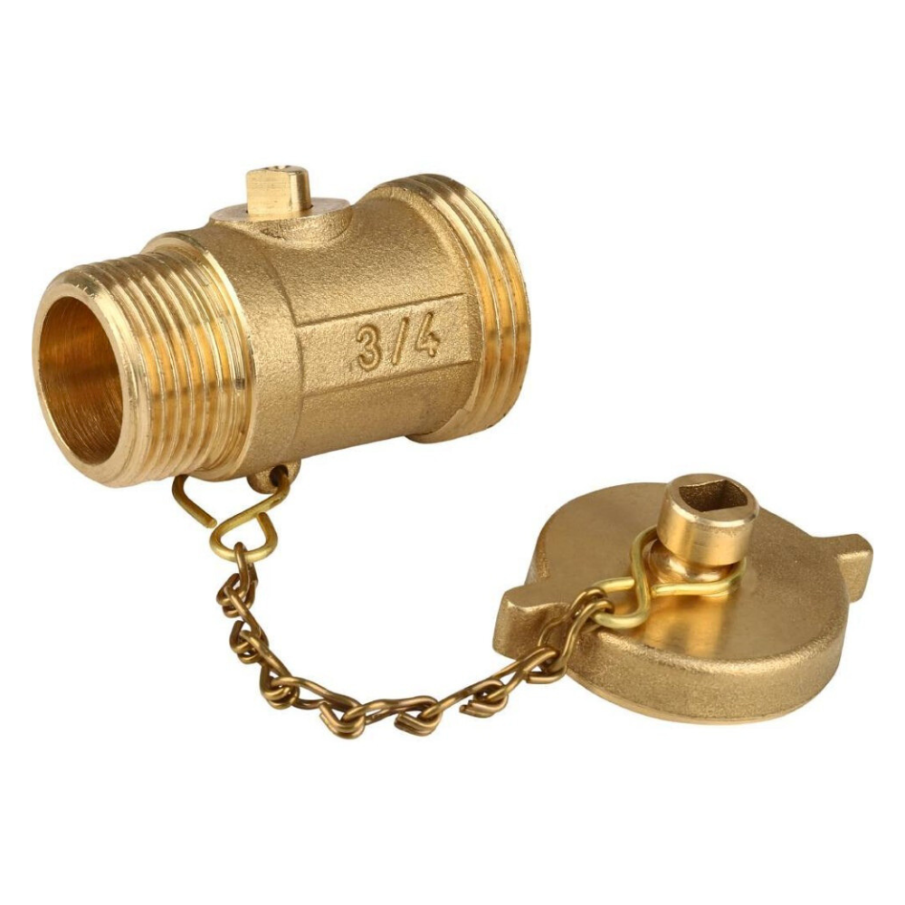 Дренажный шаровый кран 139, 3/4" НР со штуцером и заглушкой / Itap фото на multiBOX