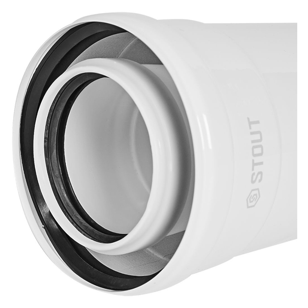 Удлинитель D80/125 п-м L250 мм, конденсационный / Stout фото на multiBOX