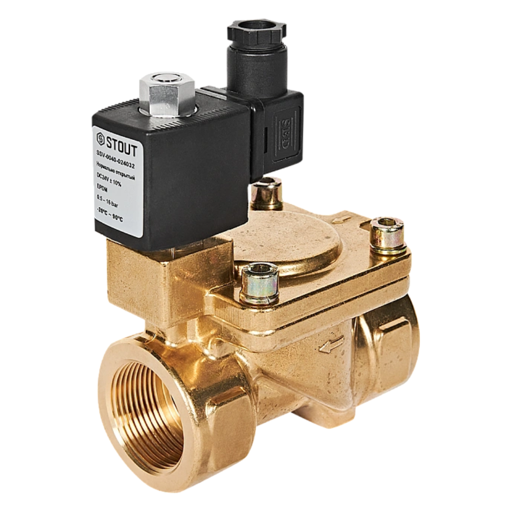 Электромагнитный клапан 1 1/4" НО, 24В, непрямого действия / Stout фото на multiBOX