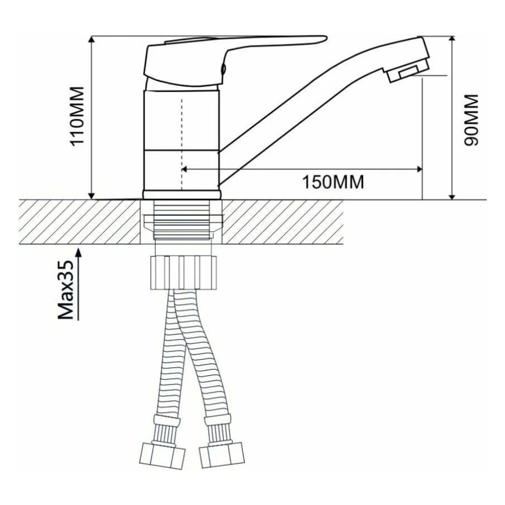 Смеситель для умывальника D40-A, серия 240 (EC0248) / Econoce фото на multiBOX