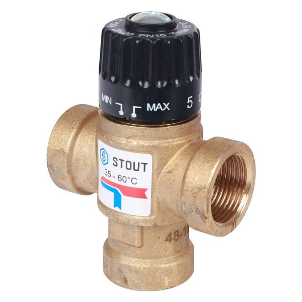 Термостатический смесительный клапан 3/4" ВР, 35-60°С, KVs 1.6 / Stout фото на multiBOX