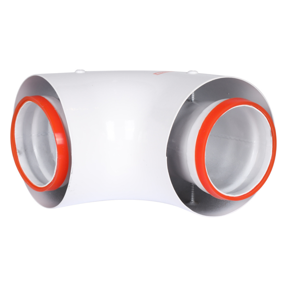 Начальный участок угол 90 гр. D60 м-м / D100 п-п хомут и втулка D60 L50 мм в комплекте, традиционный / Rommer фото на multiBOX