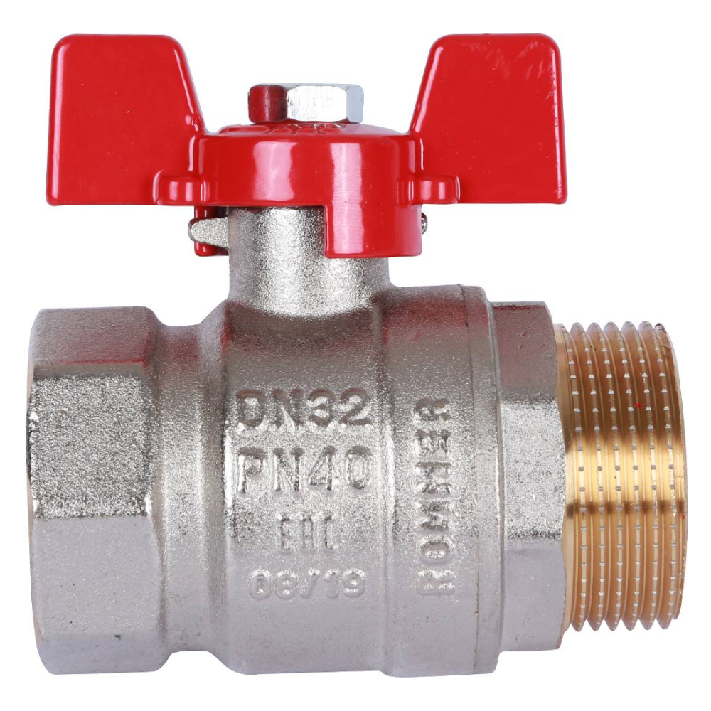 Кран шаровой 1 1/4" ВР-НР, ручка бабочка / Rommer фото на multiBOX