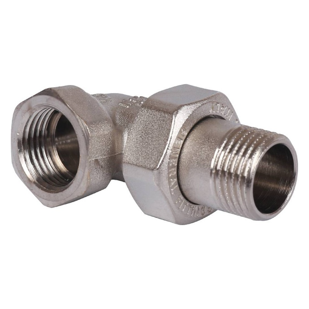 Разъемное угловое соединение американка ВН 1/2", никелированное, уплотнение под гайкой o-ring кольцо / Stout фото на multiBOX