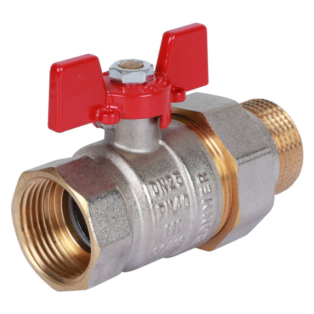 Кран шаровой с американкой 1" ВР-НР, ручка бабочка / Rommer фото на multiBOX