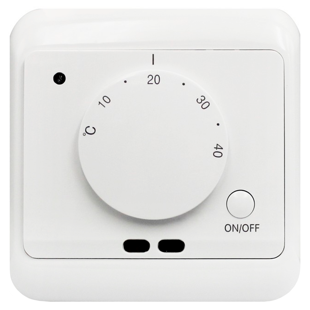 Терморегулятор теплого пола с кнопкой 16А, ON/OFF, белый / Stout фото на multiBOX