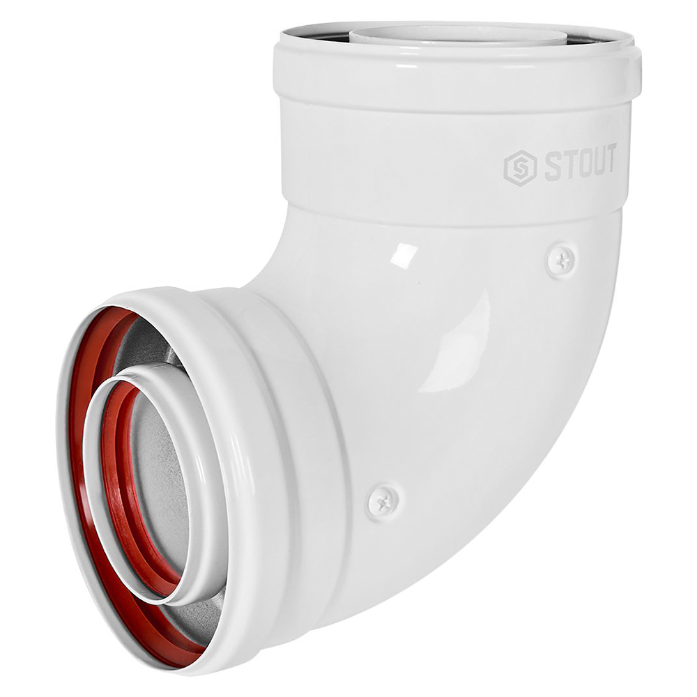 Отвод угол 90 гр. D60/100 м-м, традиционный / Stout фото на multiBOX