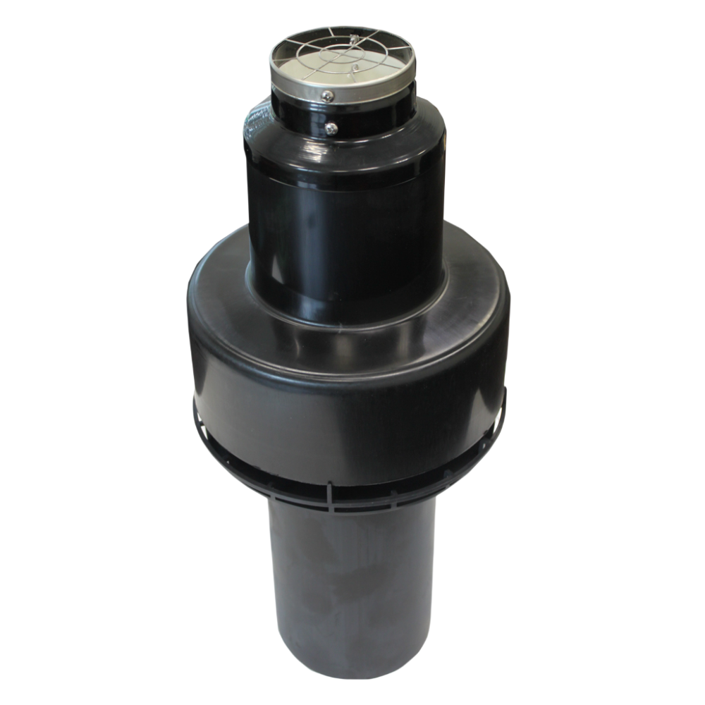 Оголовок верт. (G) D80/125 L470 мм, УФ-пластик, черный, конденсационный / All-Gas фото на multiBOX