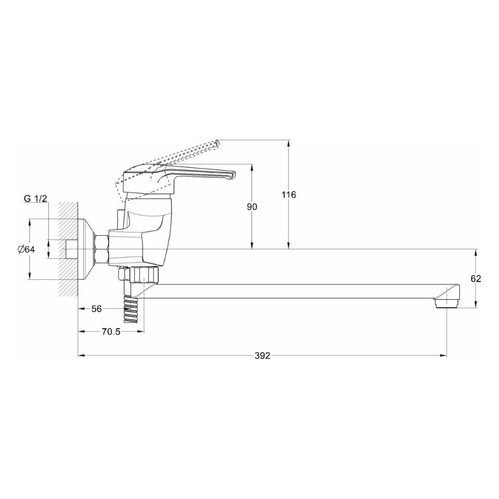 Смеситель для ванны D40-A, серия 630 (EC0634) / Econoce фото на multiBOX