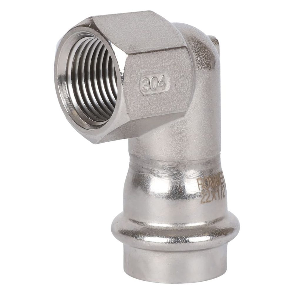 Угольник-переходник ВПр-ВР 22х1/2" из нерж. стали прессовой / Rommer фото на multiBOX