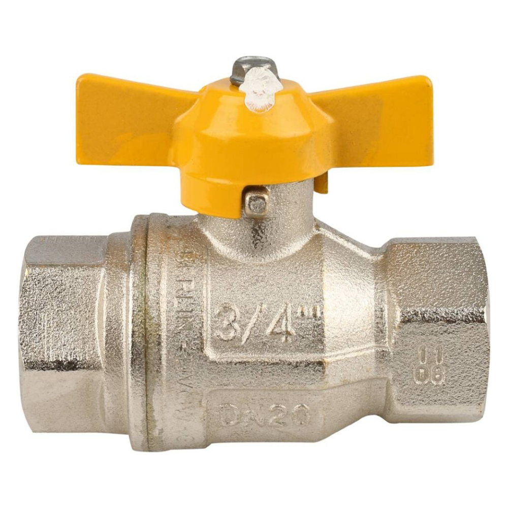 Кран шаровый для газа BERLIN 072, 3/4" ВР-ВР полнопроходной, ручка бабочка / Itap фото на multiBOX