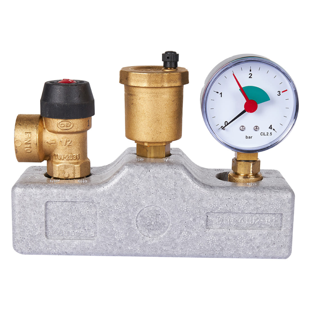 Группа безопасности котла до 50 кВт, 3 бар, 1" в теплоизоляции (503.528) / Stout фото на multiBOX