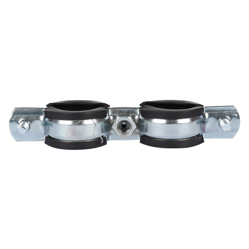Двойной хомут для труб 3/4" (25-29) комплект: хомут, шпилька шуруп, дюбель пластиковый / Stout фото на multiBOX