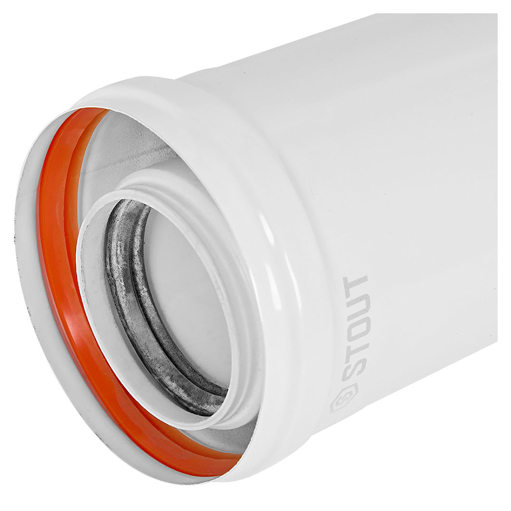 Удлинитель D60/100 п-м L2000 мм, конденсационный / Stout фото на multiBOX