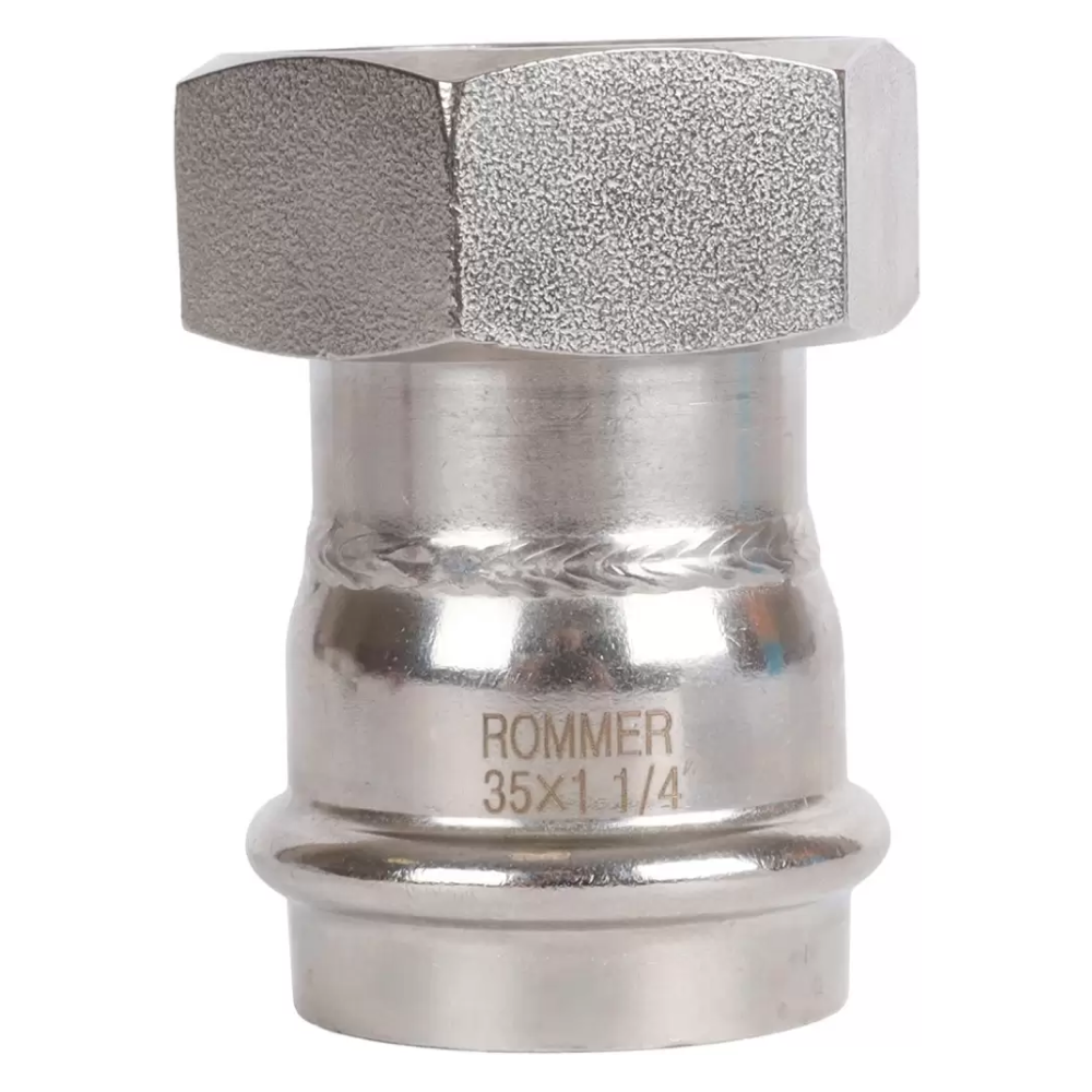 Переходник с накидной гайкой ВПр-ВР 35х1 1/4" из нерж. стали прессовой / Rommer фото на multiBOX