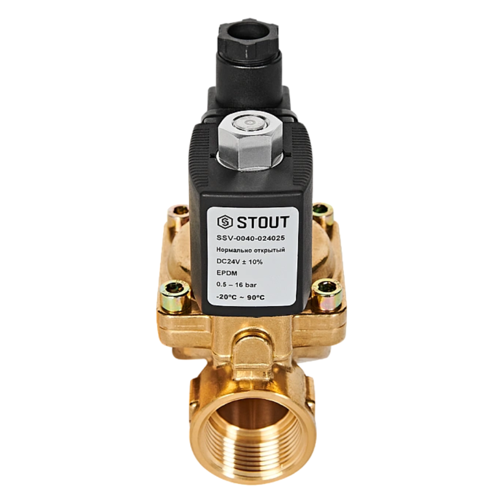 Электромагнитный клапан 1/2" НО, 220В, непрямого действия / Stout фото на multiBOX