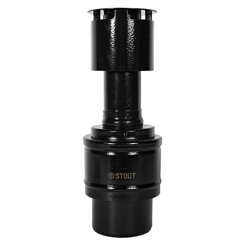 Оголовок верт. с ветрозащитой D60/100 п-п, черный узкий, традиционный / Stout фото на multiBOX