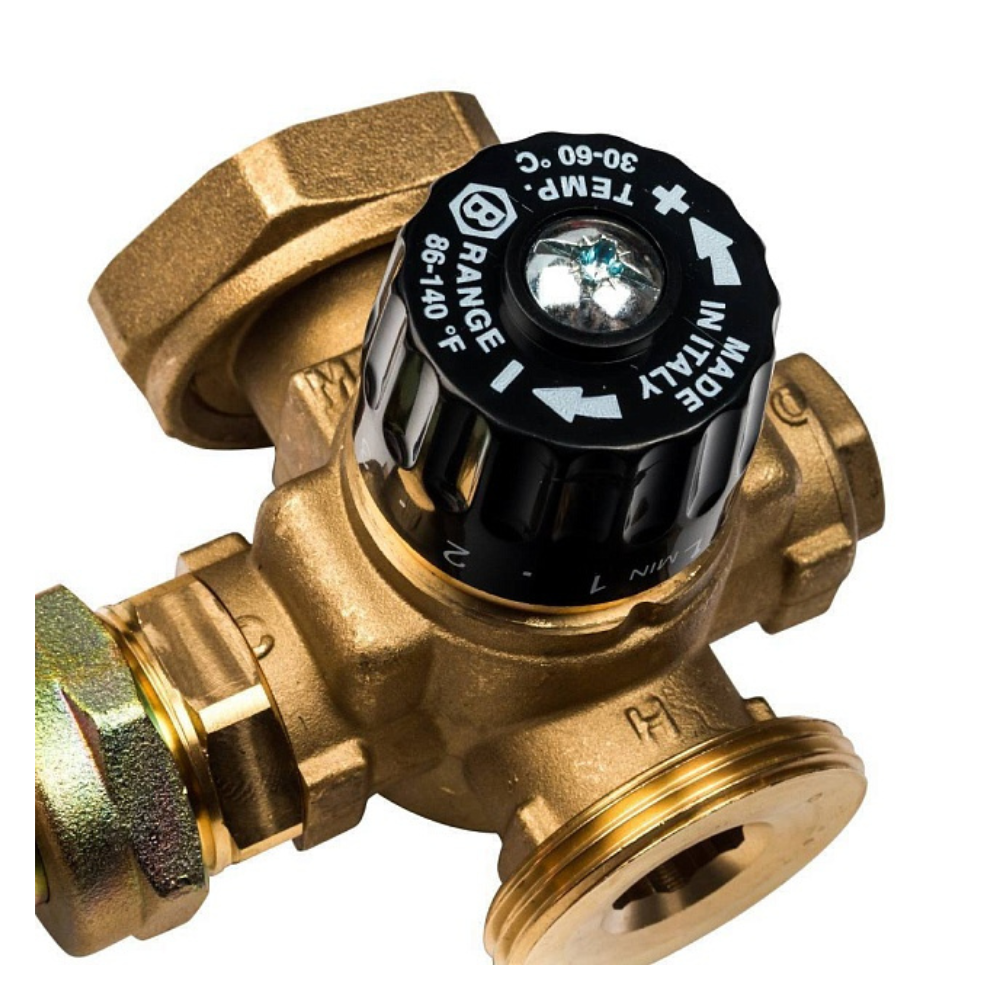 Насосная группа с терм. смесительным клапаном 1" в теплоизоляции, без насоса / Stout фото на multiBOX