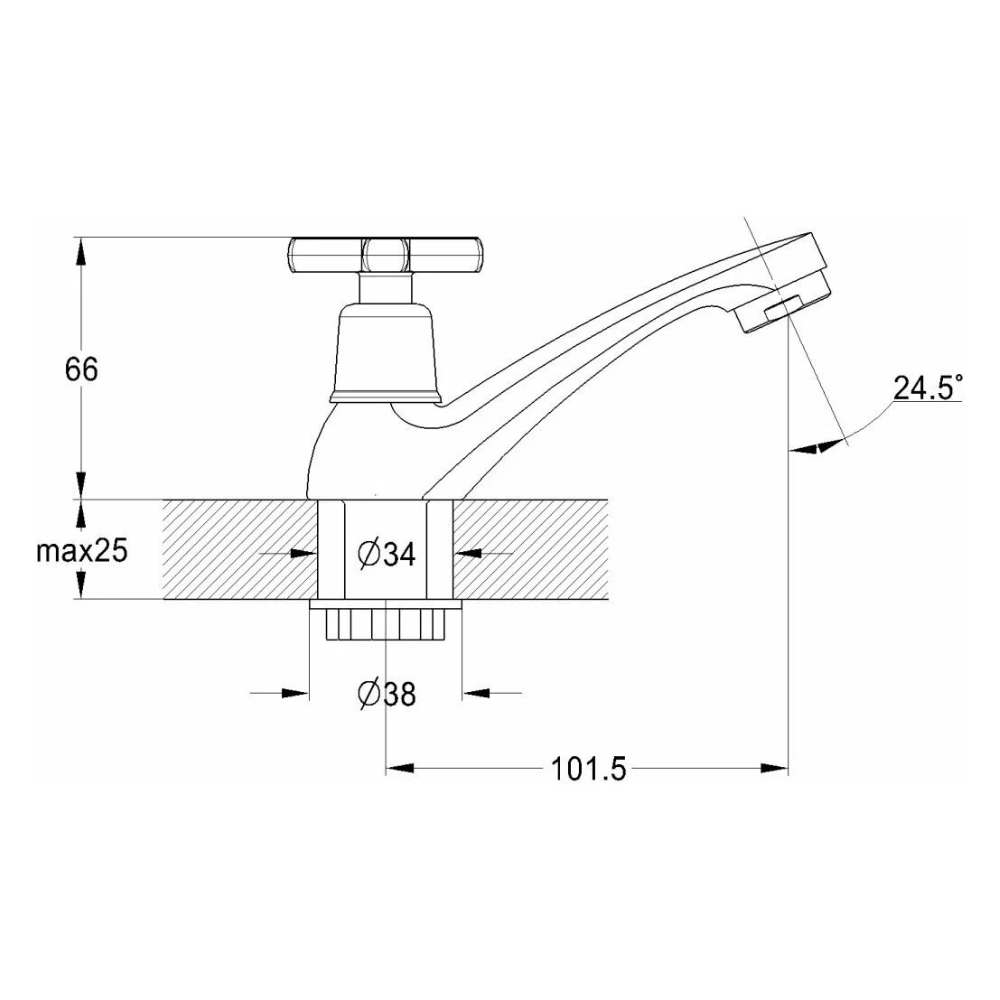 Моно-смеситель для умывальника вентильный (тип I), серия 600 (EC0602) / Econoce фото на multiBOX