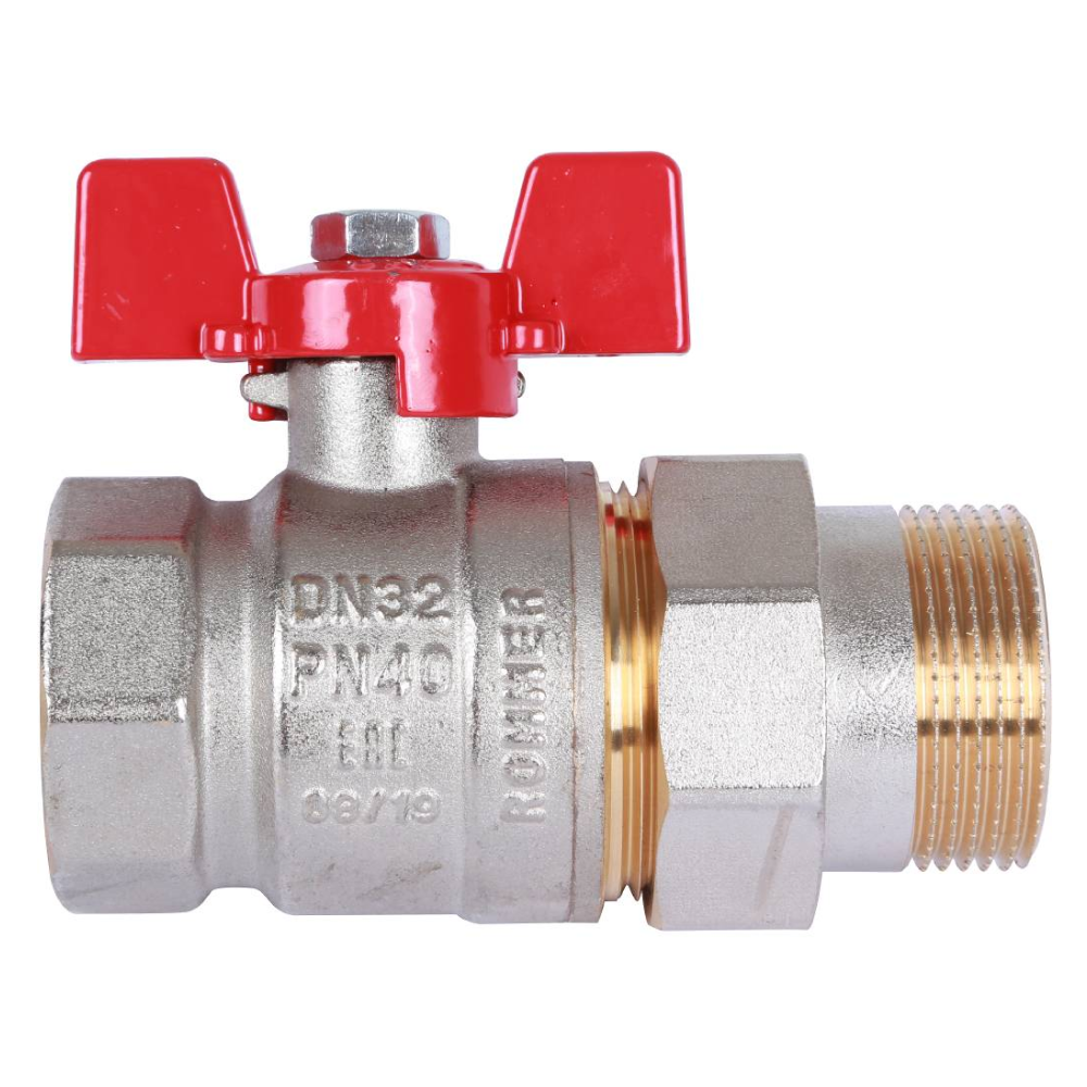 Кран шаровой с американкой 1 1/4" ВР-НР, ручка бабочка / Rommer фото на multiBOX