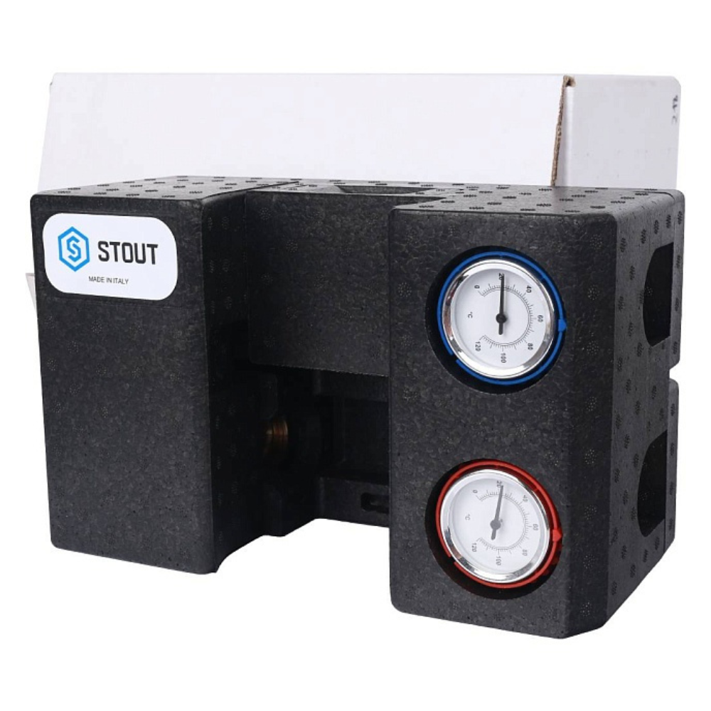 Насосная группа с терм. смесительным клапаном 3/4" в теплоизоляции, без насоса / Stout фото на multiBOX