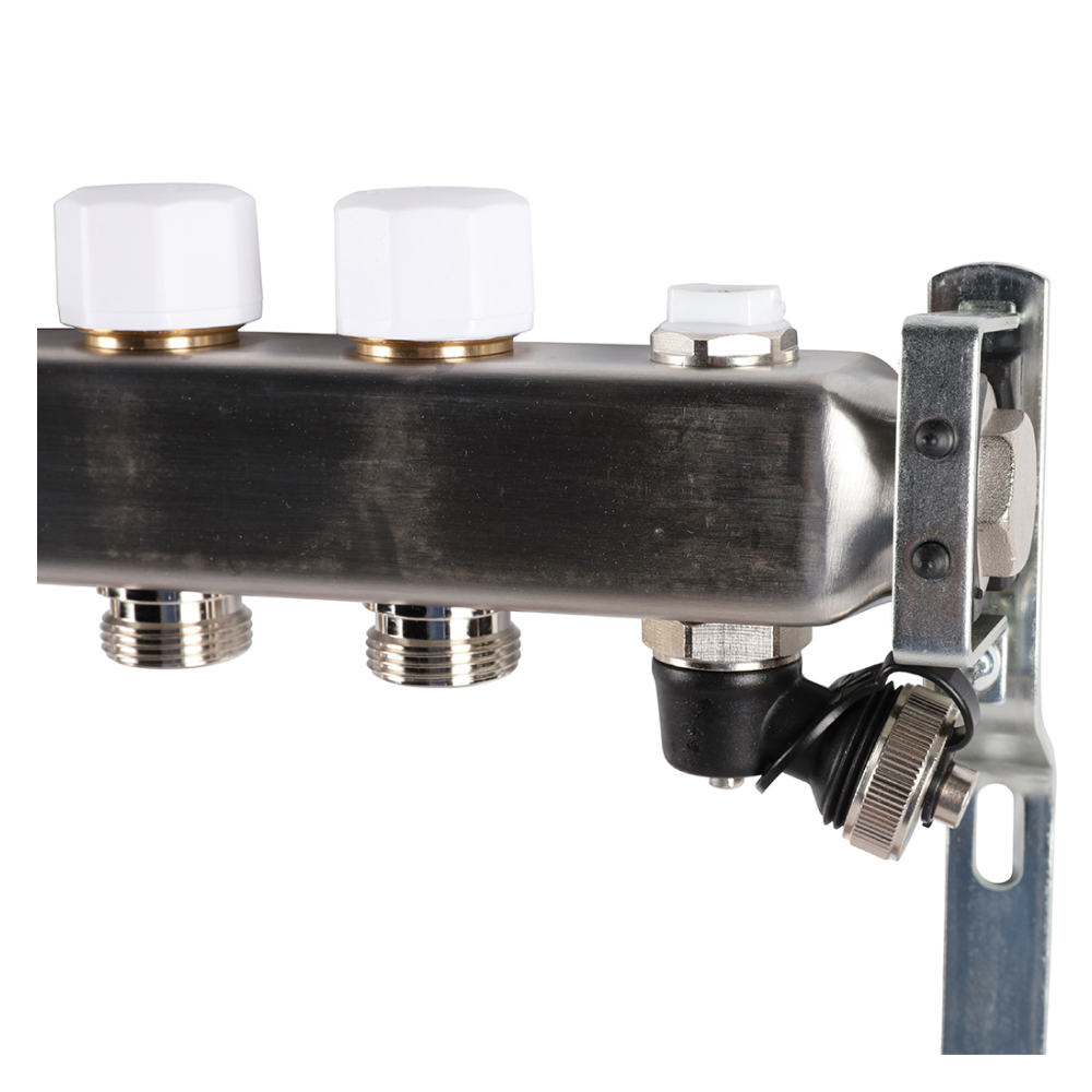 Коллектор из нерж. стали 12 выходов с расходомерами, с клапаном вып. воздуха и сливом / Rommer фото на multiBOX