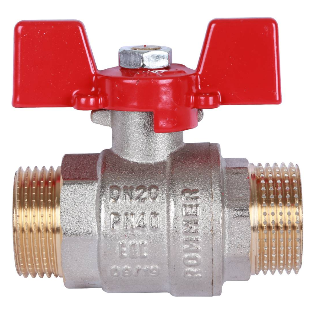 Кран шаровой 3/4" НР-НР, ручка бабочка / Rommer фото на multiBOX