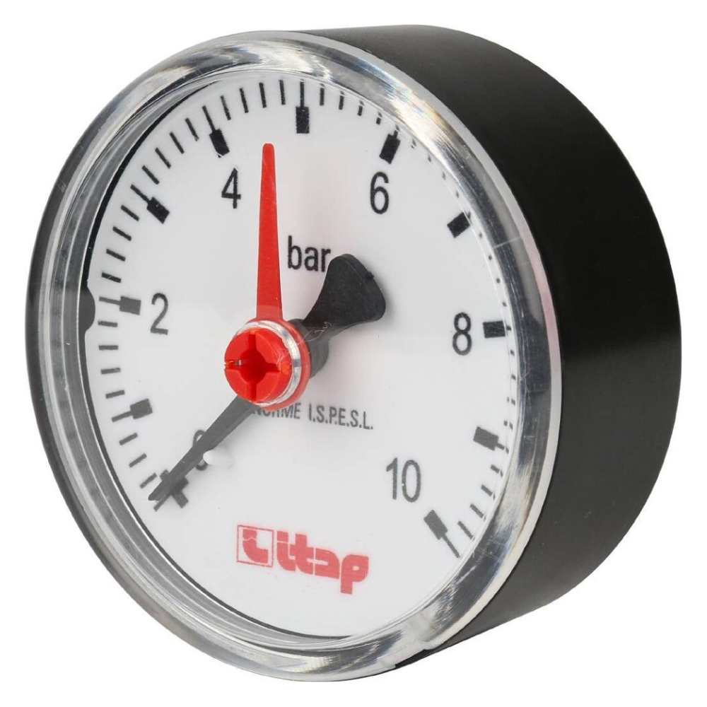 Манометр аксиальный 483, 1/4", 63 мм, 0...10 бар с указателем предела / Itap фото на multiBOX