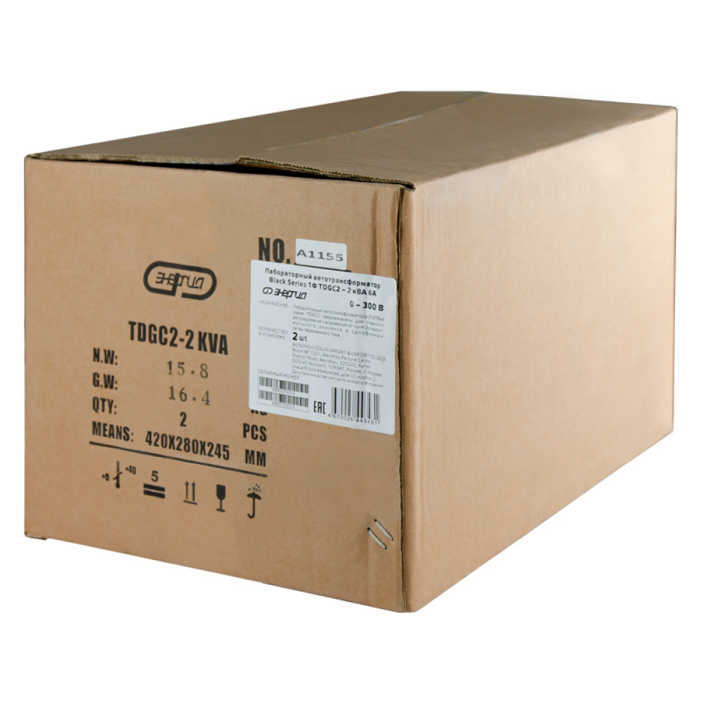 ЛАТР BLACK SERIES 1Ф TDGC2-2кВА 6А (0-300V) / Энергия фото на multiBOX