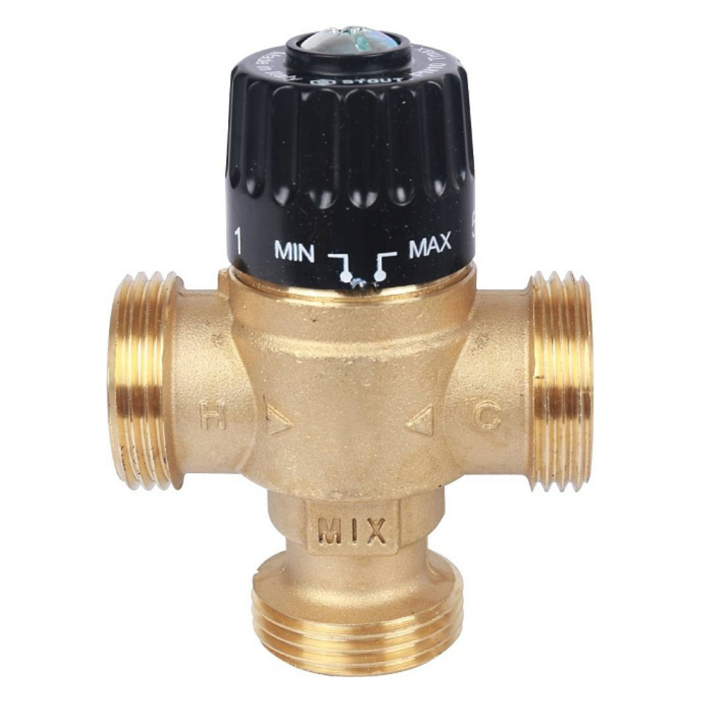 Термостатический смесительный клапан 1" НР, 30-65°С, KVs 2.3 / Stout фото на multiBOX