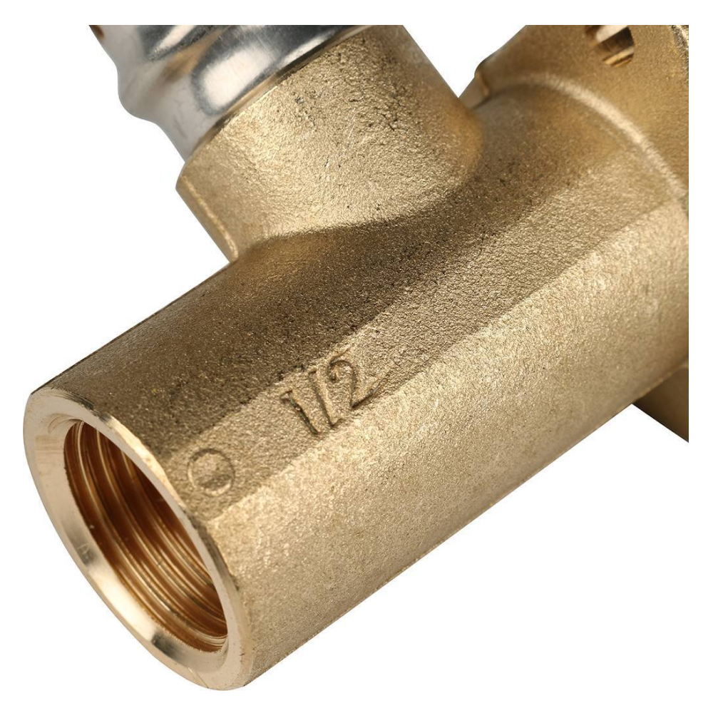 Угольник настенный удлинённый 1/2"х16 с креплением для металлопластиковых труб прессовой / Stout фото на multiBOX