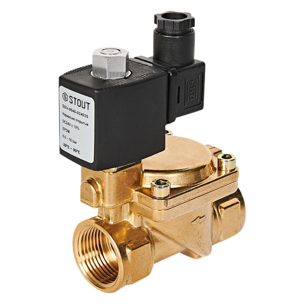 Электромагнитный клапан 1/2" НО, 220В, непрямого действия / Stout фото на multiBOX