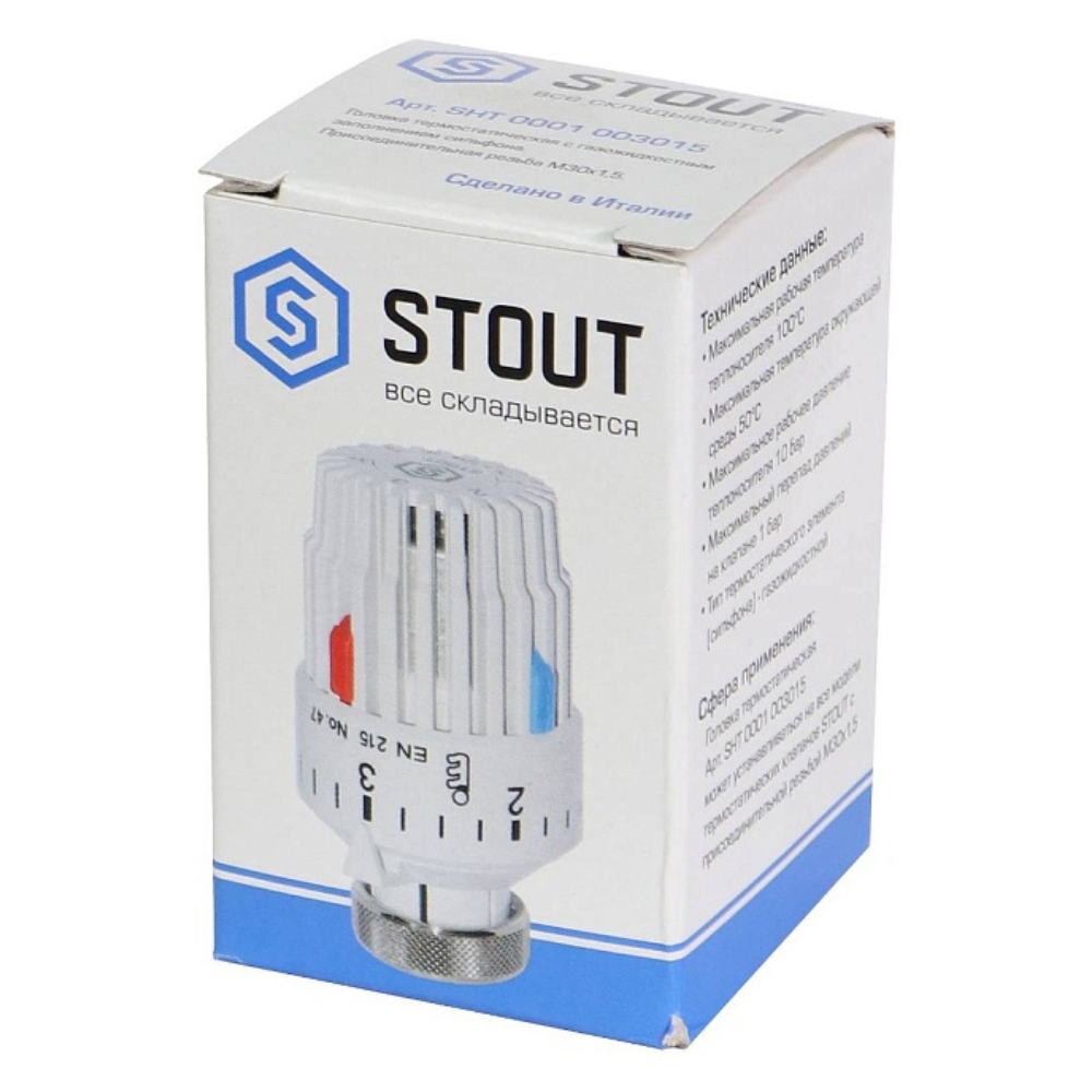 Термостатическая головка, газовая M30x1,5 / Stout фото на multiBOX