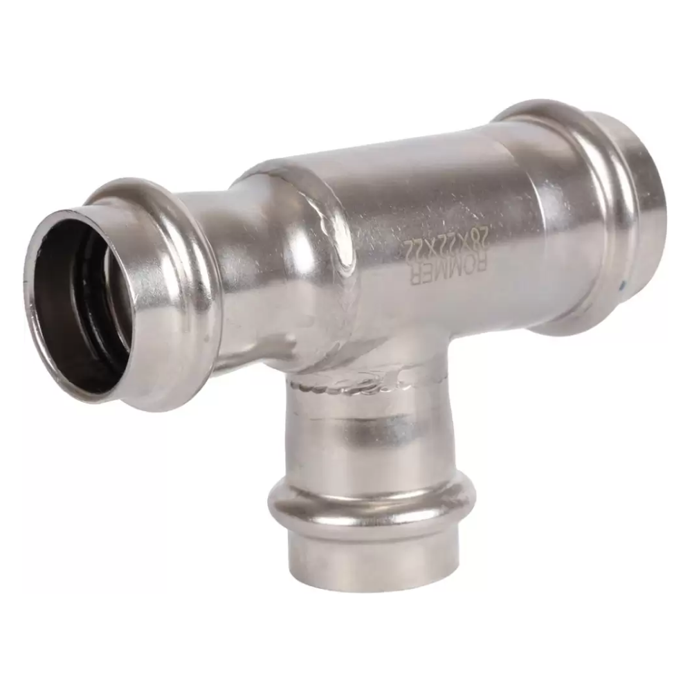 Тройник переходной ВПр 28х22х22 из нерж. стали прессовой / Rommer фото на multiBOX