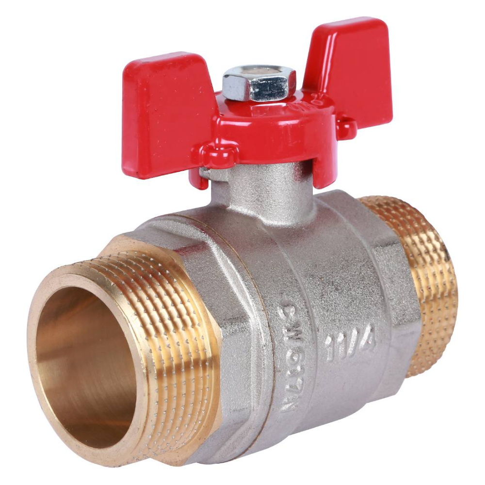 Кран шаровой 1 1/4" НР-НР, ручка бабочка / Rommer фото на multiBOX