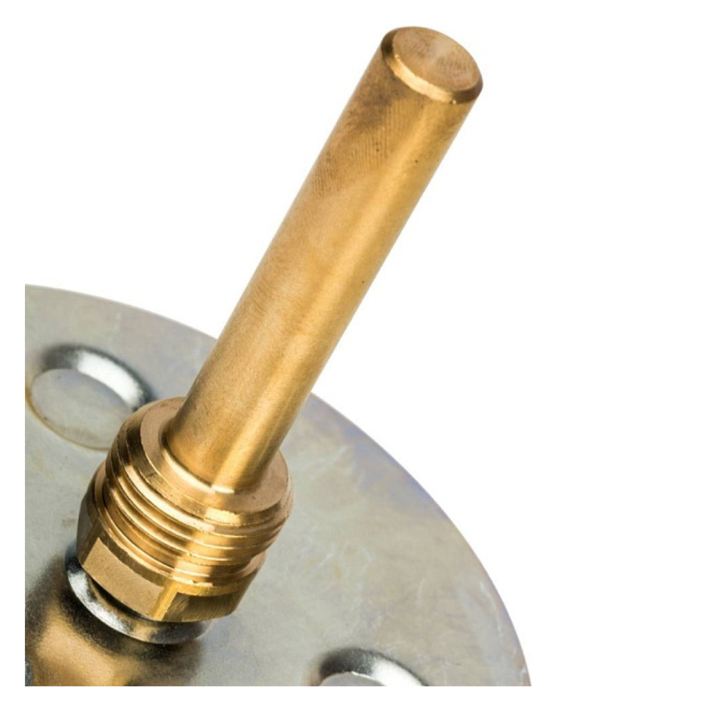 Биметаллический термометр 0...120°С DN 80 мм с погружной гильзой 1/2"х75 мм / Stout фото на multiBOX