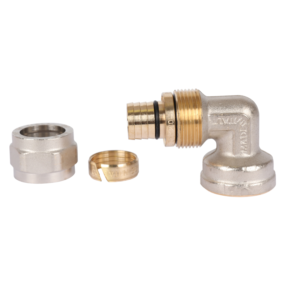 Угольник-переходник с внутр. резьбой 3/4"х20 для металлопластиковых труб винтовой / Stout фото на multiBOX