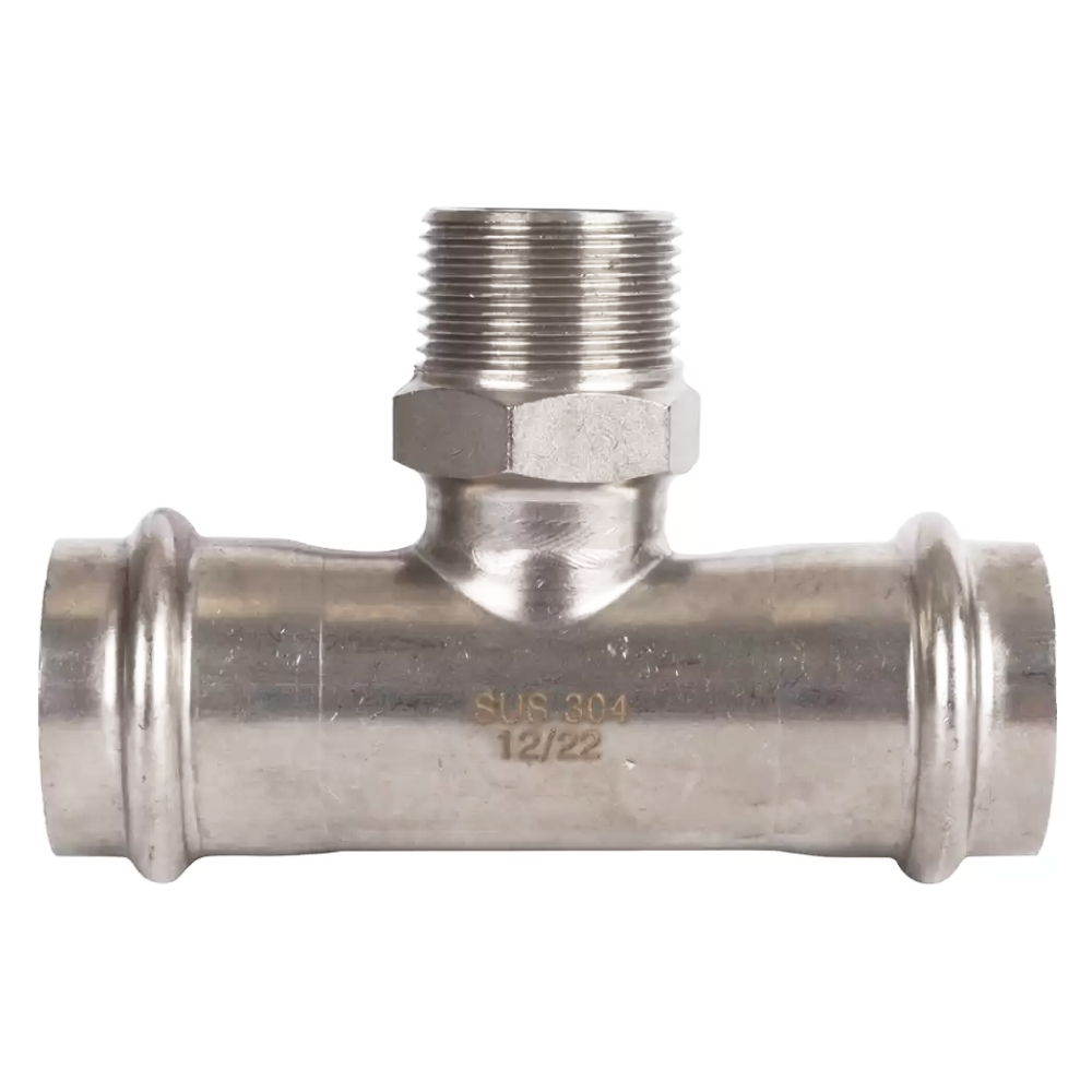 Тройник-переходник ВПр-НР 28х3/4" из нерж. стали прессовой / Rommer фото на multiBOX