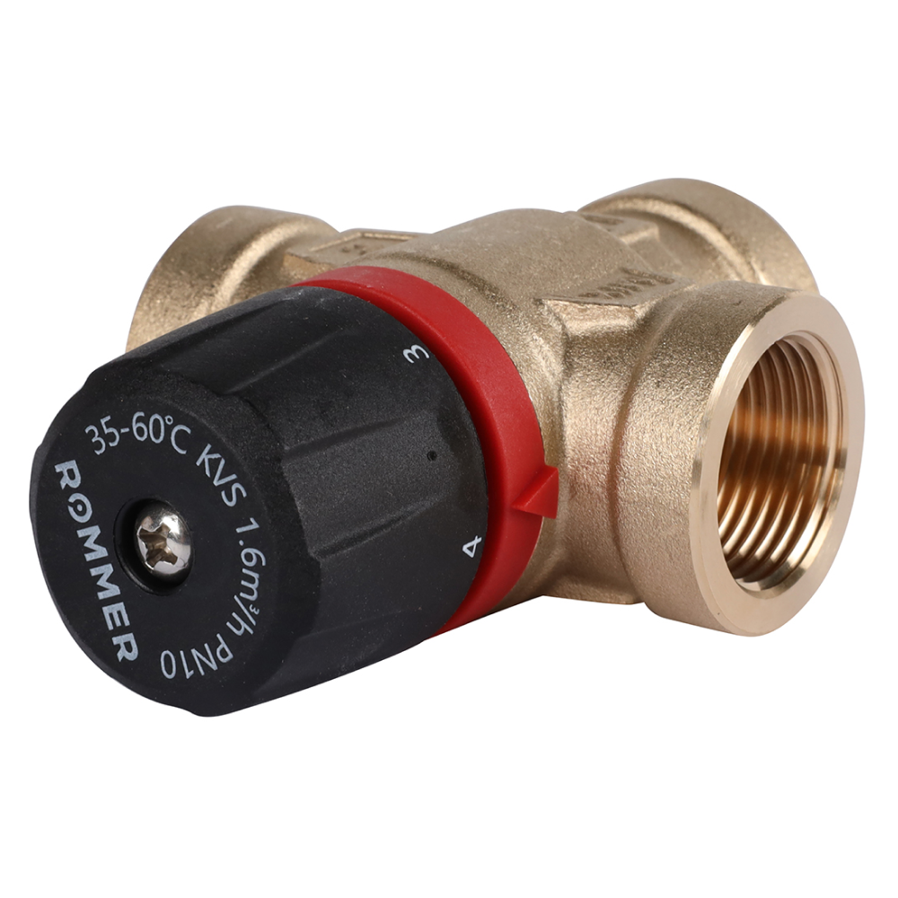 Термостатический смесительный клапан 3/4" ВР, 35-60°С, KVs 1.6 (боковое смешивание) / Rommer фото на multiBOX