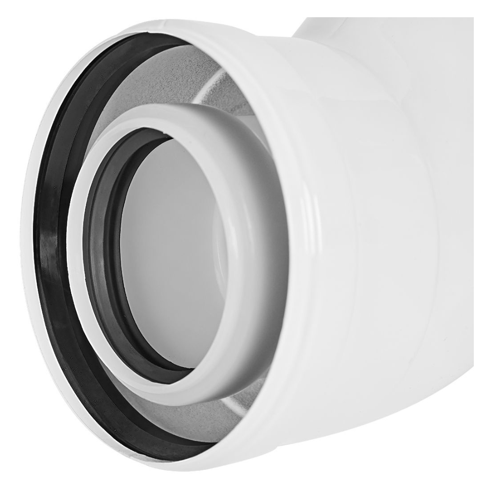 Отвод угол 45 гр. D60/100 п-м, конденсационный / Stout фото на multiBOX