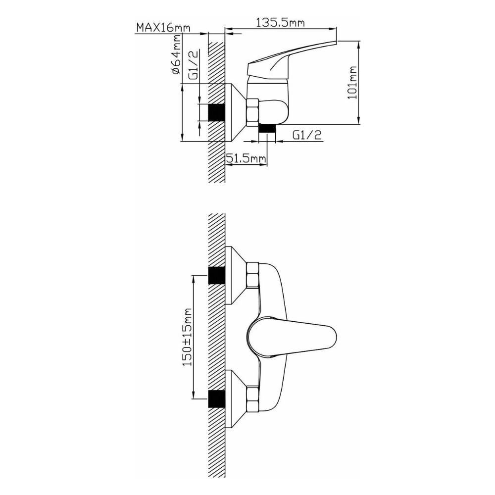 Смеситель для душа (Lt) D40, серия ROM (AVROM5-A101-220) / AV Engineering фото на multiBOX