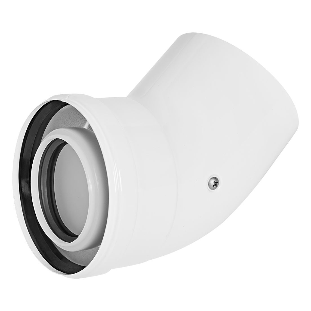 Отвод угол 45 гр. D60/100 п-м, конденсационный / Stout фото на multiBOX